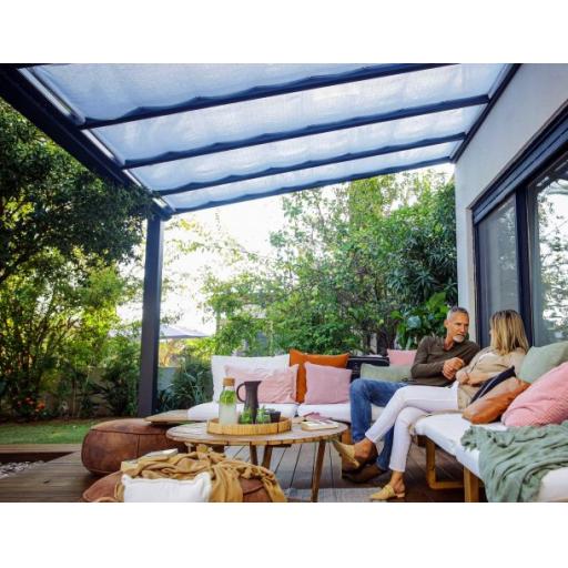 Stockholm Patio Cover 3.4m x 5.2m - Grey Aluminium Frame & Clear Polycarbonate