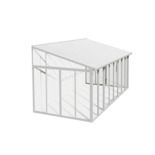 Sanremo 3m x 5.5m Lean to Conservatory - Aluminium White Frames