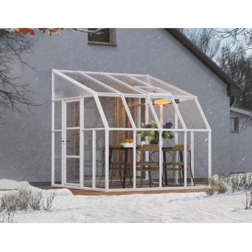 Sunroom 2.5m x 2.5m Lean to Conservatory - Aluminium White Frames