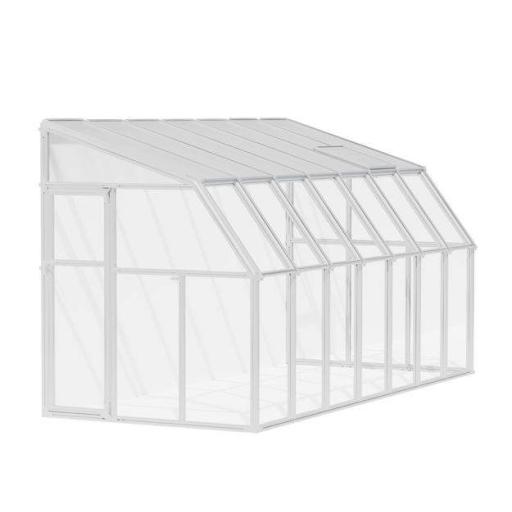 Sunroom 2m x 4.5m Lean to Conservatory - Aluminium White Frames
