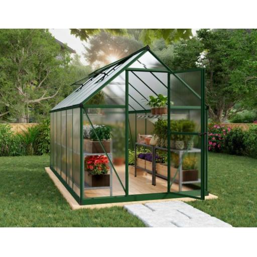 Mythos 6ft x 12ft Polycarbonate Greenhouse - Silver Frame
