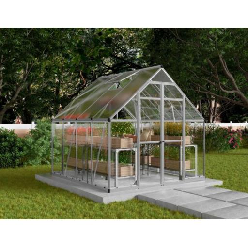 Balance 8ft x 8ft Polycarbonate Greenhouse - Green Frame