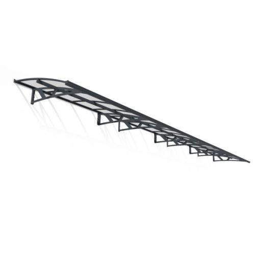 Amsterdam 8.9m x 1.4m Door Canopy - Grey Aluminium Frame