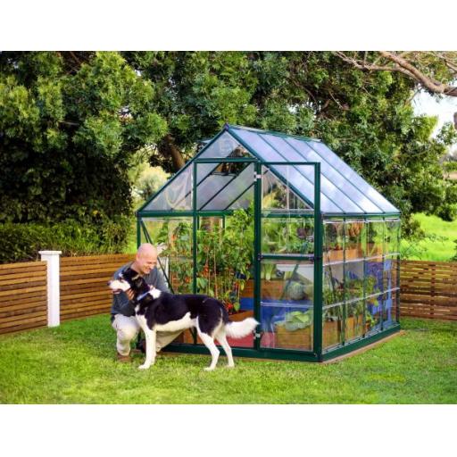 Hybrid 6ft x 8ft Polycarbonate Greenhouse - Black Frame