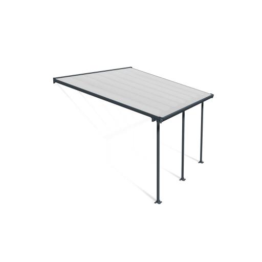 Feria Patio Cover 3m x 4.3m - Grey Aluminium Frame & Clear Polycarbonate