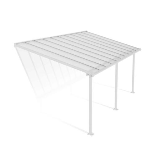 Olympia Patio Cover 3m x 6.2m - White Aluminium Frame & Clear Polycarbonate