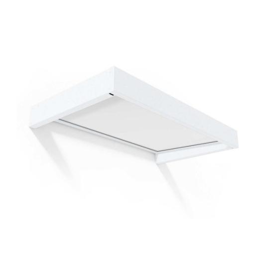 Sophia 1.5m x 0.9m Door Canopy - White Aluminium Frame & White Opal Polycarbonate