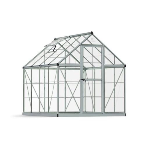 Harmony 6ft x 8ft Polycarbonate Greenhouse - Silver  Frame