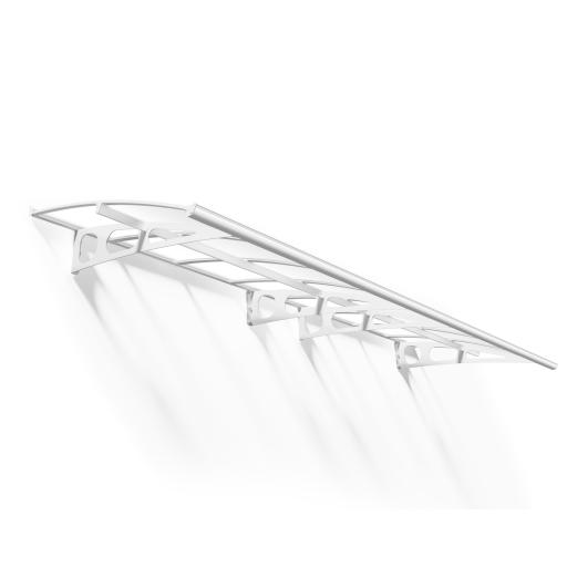 Bordeaux 4.5m x 1.4m Door Canopy - White Aluminium Frame & Clear Polycarbonate
