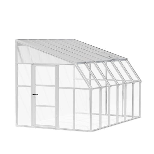 Sunroom 2.5m x 3.5m Lean to Conservatory - Aluminium White Frames