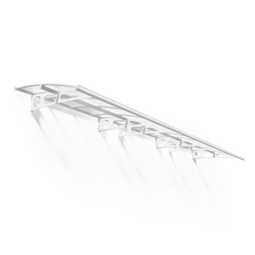 Bordeaux 7m x 1.4m Door Canopy - White Aluminium Frame & Twinwall Polycarbonate