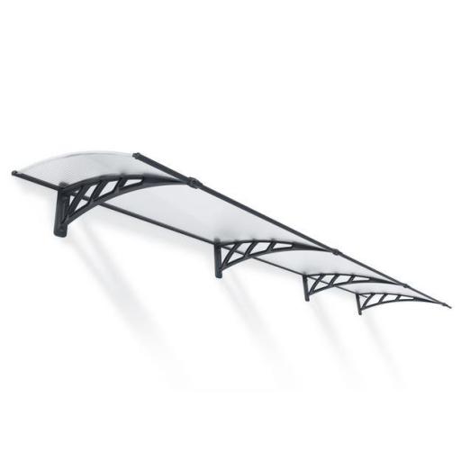 Neo 4m x 0.9m Door Canopy - Grey Aluminium Frame