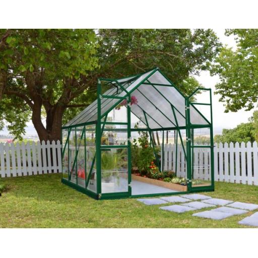 Balance 8ft x 8ft Polycarbonate Greenhouse - Green Frame