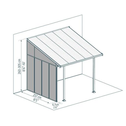 Patio Cover 3 Series Sidewall White Acryl