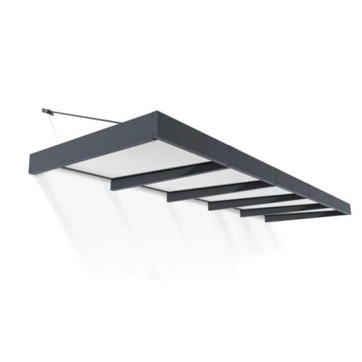 Sophia XL 4.71m x 1.4m Door Canopy - Grey Aluminium Frame