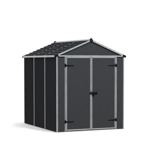Rubicon 6ft x 8ft Garden Shed with Floor - Dark Grey Polycarbonate Panels
