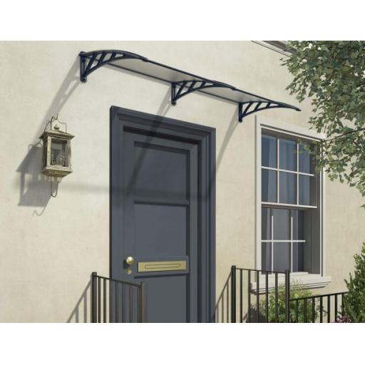 Neo 2.4m x 0.75m Door Canopy - Grey Aluminium Frame