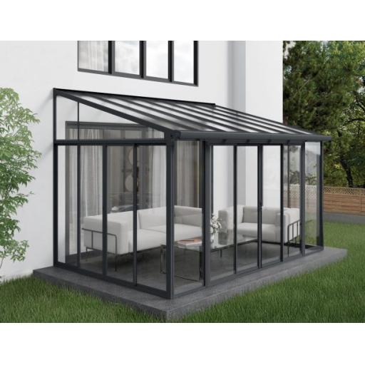 Sanremo 3m x 4m Lean to Conservatory - Aluminium Grey Frames
