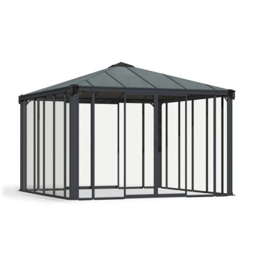 Ledro 3.6m x 3.6m Enclosed Gazebo Kit - Grey Structure & Hybrid Panels