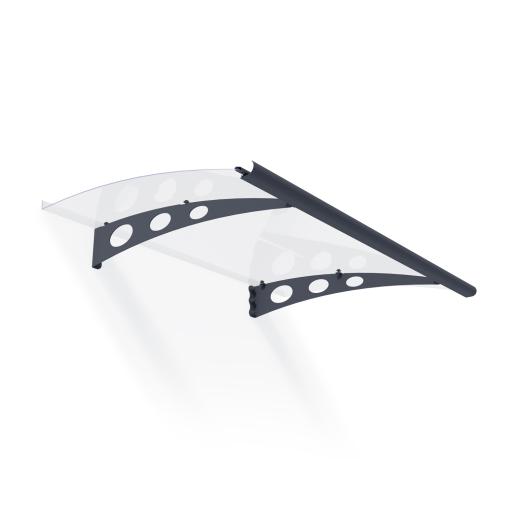 Garamond 1.4m x 0.9m Door Canopy - Grey Aluminium Frame