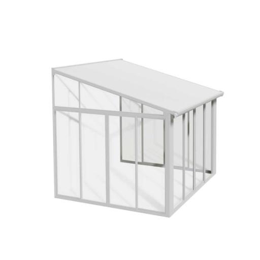 Sanremo 3m x 3m Lean to Conservatory - Aluminium White Frames