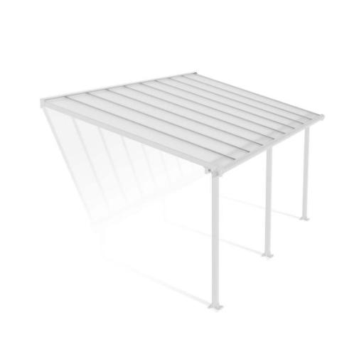 Olympia Patio Cover 3m x 5.5m - White Aluminium Frame & Clear Polycarbonate