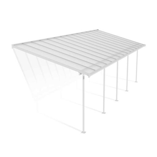 Sierra Patio Cover 3m x 8.6m - White Aluminium Frame & Clear Polycarbonate