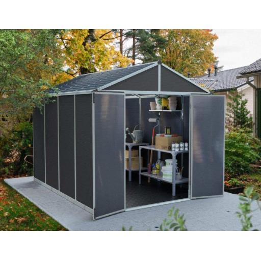 Rubicon 8ft x 10ft Shed With Floor - Dark Grey Panels