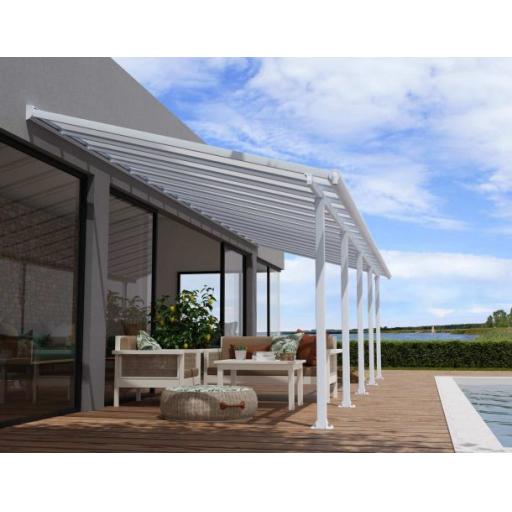 Olympia Patio Cover 3m x 9.8m - Grey Aluminium Frame & Clear Polycarbonate