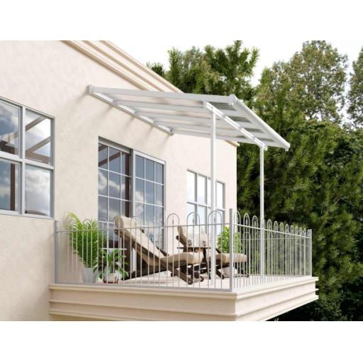 Sierra Patio Cover 2.2m x 2.3m - Grey Aluminium Frame & Clear Polycarbonate
