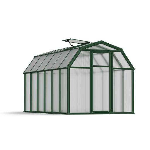 Eco Grow 6ft x 12ft Polycarbonate Greenhouse - Green Frame