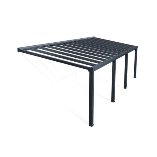 Stockholm Patio Cover 3.4m x 9.5m - Grey Aluminium Frame & Clear Polycarbonate