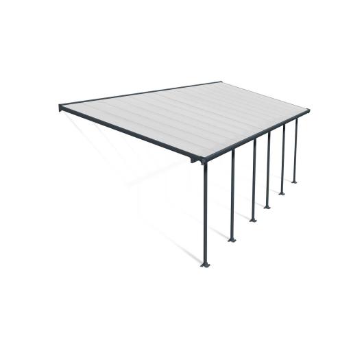 Feria Patio Cover 3m x 8.5m - Grey Aluminium Frame & Clear Polycarbonate