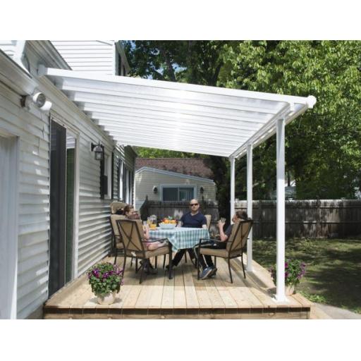 Olympia Patio Cover 3m x 5.5m - Grey Aluminium Frame & Clear Polycarbonate