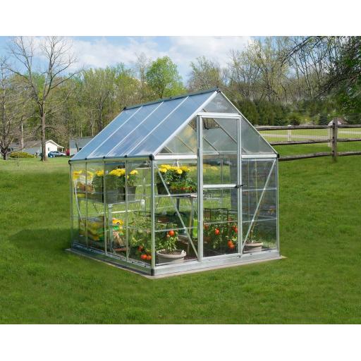 Hybrid 6ft x 8ft Polycarbonate Greenhouse - Black Frame