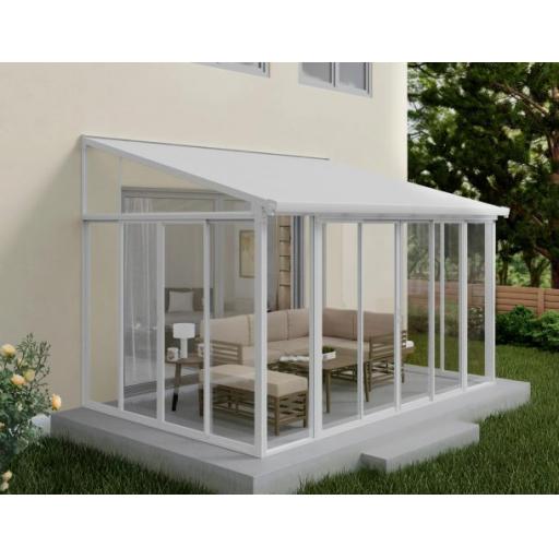 Sanremo 3m x 4m Lean to Conservatory - Aluminium Grey Frames