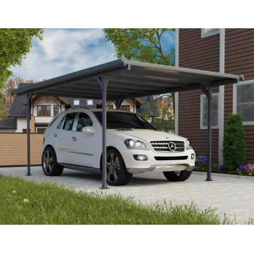 Verona 10ft x 17ft Carport - Grey Aluminium