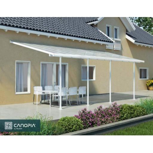 Feria Patio Cover 3m x 7.3m - Grey Aluminium Frame & Clear Polycarbonate