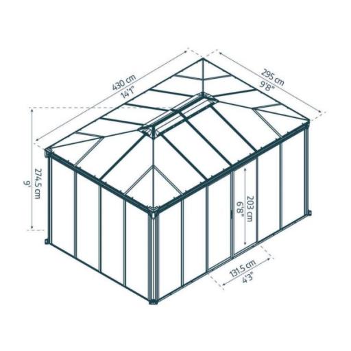 Ledro 3m x 4.3m Enclosed Gazebo Kit - Grey Structure & Hybrid Panels