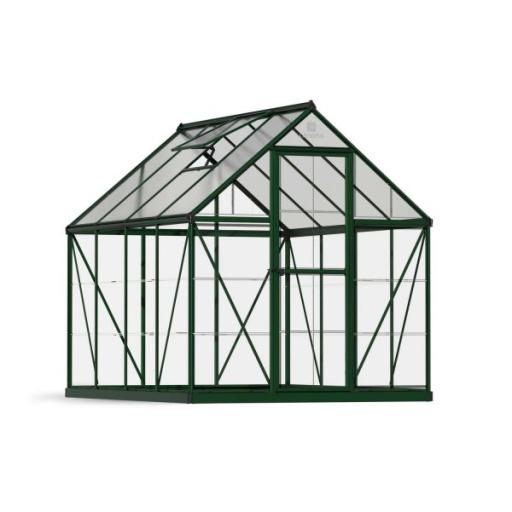 Hybrid 6ft x 8ft Polycarbonate Greenhouse Kit - Green Structure