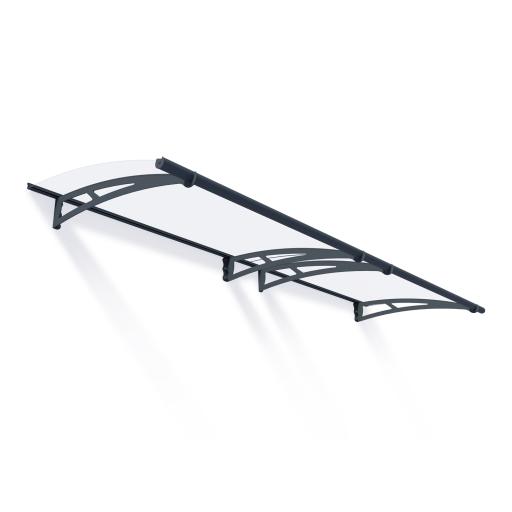 Aquila 3m x 0.9m Door Canopy - Grey Aluminium Frame