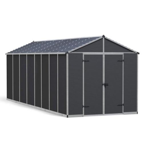 Rubicon 8ft x 20ft Shed With Floor - Dark Grey Panels