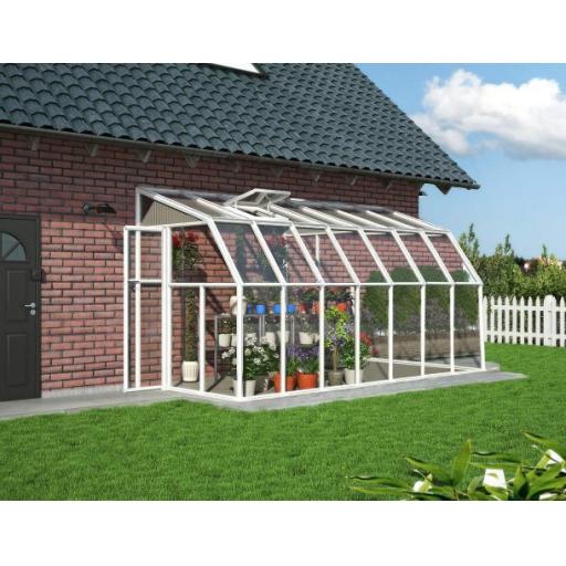 Sunroom 2m x 4.5m Lean to Conservatory - Aluminium White Frames
