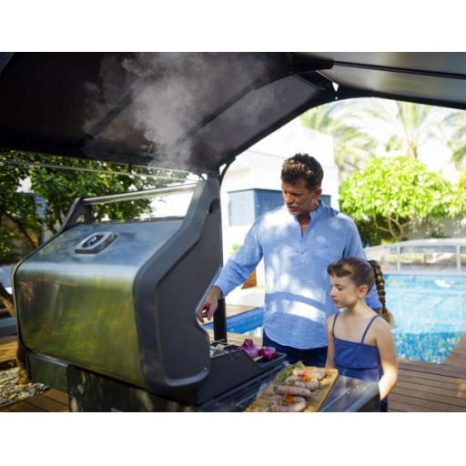 Austin 1.8m x 2.4m Outdoor BBQ Gazebo in Black Aluminium with Polycarbonate Roof
