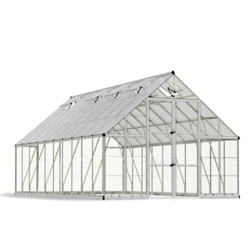 Balance 10ft x 20ft Polycarbonate Greenhouse - Silver Frame