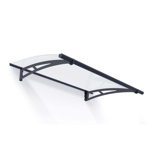 Aquila 1.5m x 0.9m Door Canopy - Grey Aluminium Frame