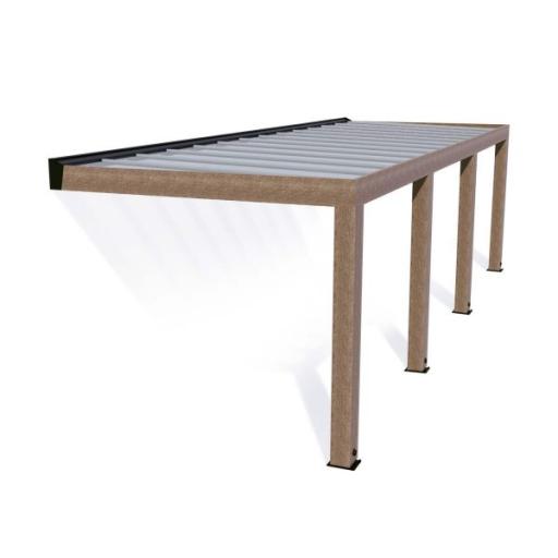 Helsinki Cedar Wood Patio Cover 3 x 8.6m Solar Control Panels
