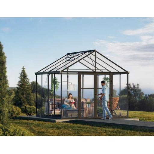 Aria 10ft x 10ft Polycarbonate Greenhouse - Black Frame