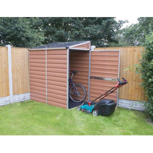 Pent 4ft x 6ft Garden Shed - Amber Polycarbonate Panels