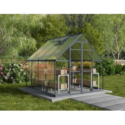 Balance 8ft x 8ft Polycarbonate Greenhouse - Green Frame